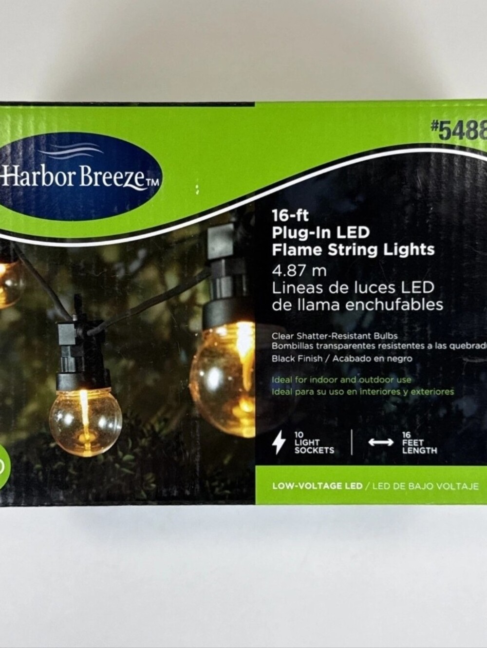 Harbor Breeze 16Ft Plug-In LED Flame String Lights